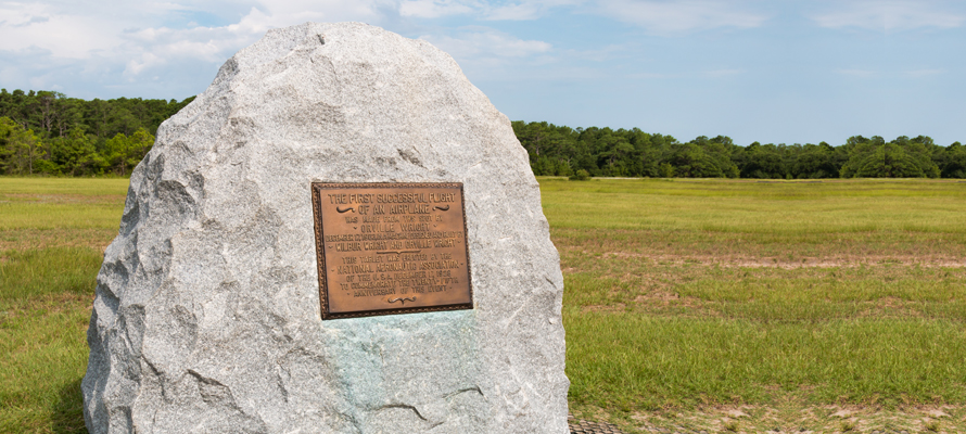 The Wright Brothers National Memorial at Kill Devil Hills in Outer Banks